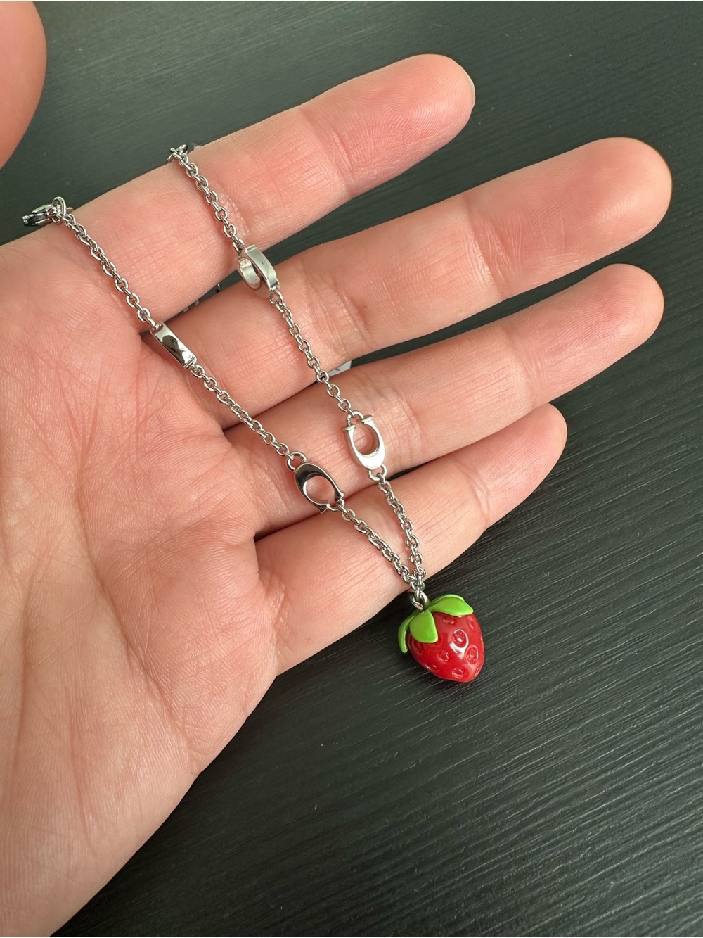 COACH CBB21 Strawberry Charm Bracelet Silver/Multi（minor defects）